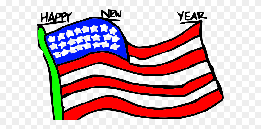 600x354 Happy New Year Us Flag Clip Art Free Vector - Rosh Hashanah Clipart