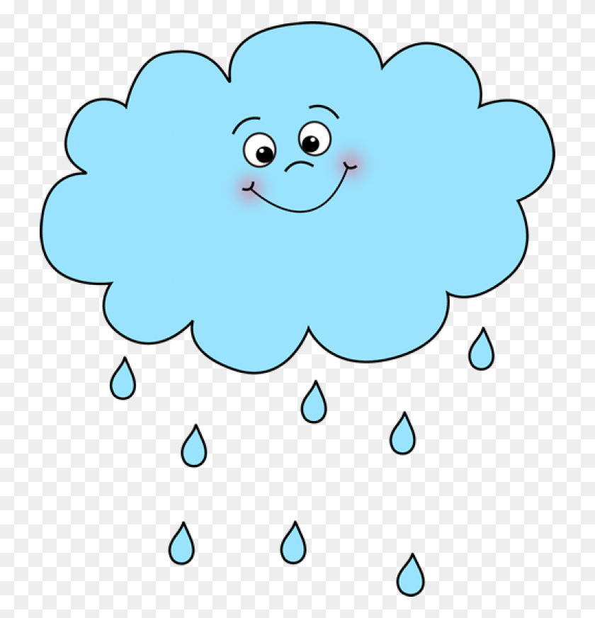 728x812 Happy Rain Cloud - Cloud Cartoon PNG