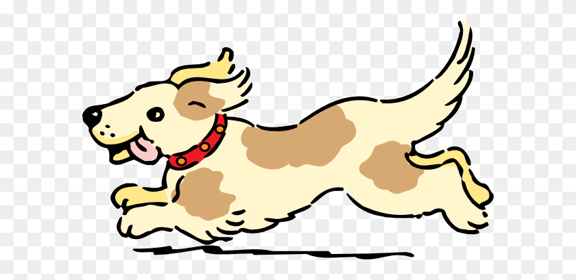 600x349 Happy Running Dog Clip Art - Running Away Clipart
