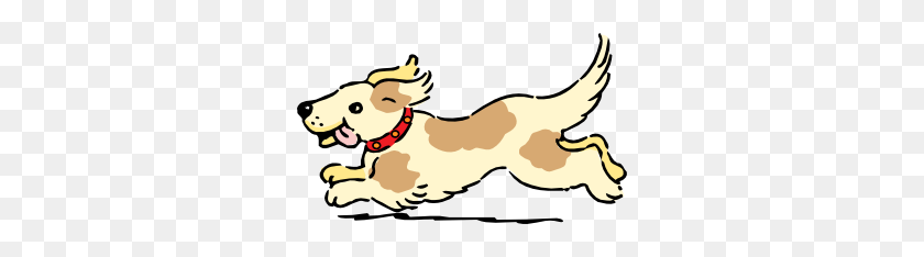 300x174 Happy Running Dog Clip Art Free Vector - Dog Walking Clipart
