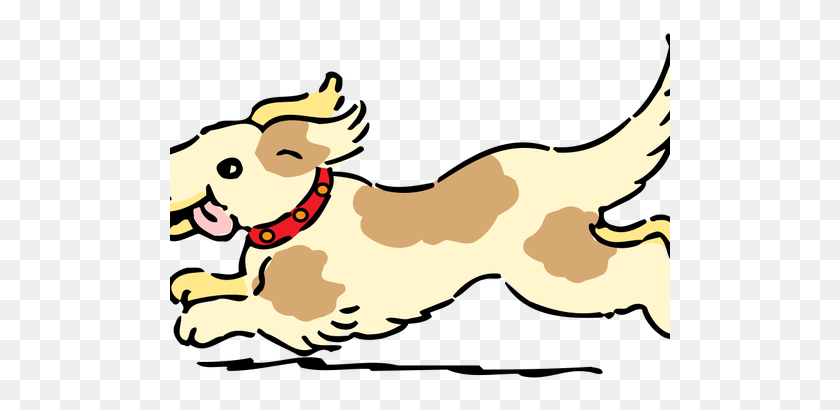 500x350 Счастливый Бегущая Собака Векторное Изображение - Собака Вектор Png