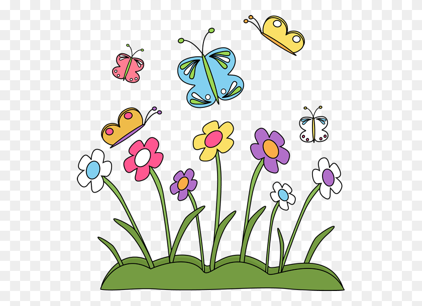 533x550 Happy Spring Clip Art Clipart - Flower Border Clipart