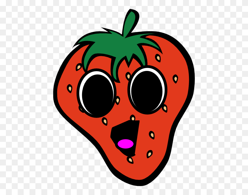 480x600 Happy Strawberry Clip Art - Strawberry Clipart PNG