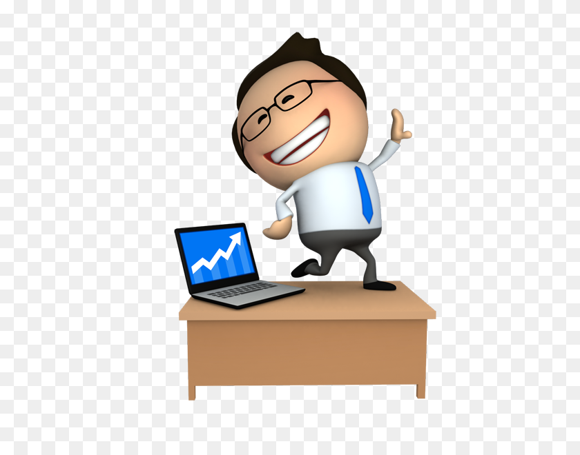 600x600 Happy Successful Business Cartoon Guy Free Png Images - Success PNG