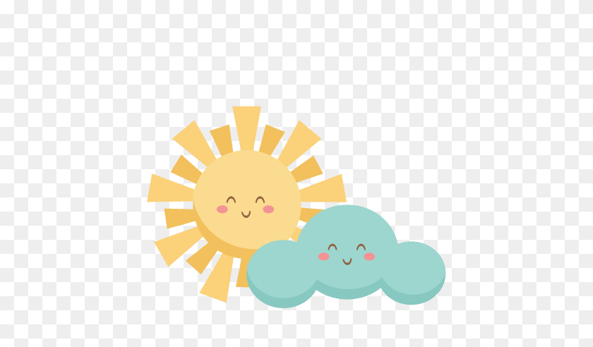 432x432 Happy Sun And Cloud Scrapbook Cute Clipart - Sun Silhouette PNG