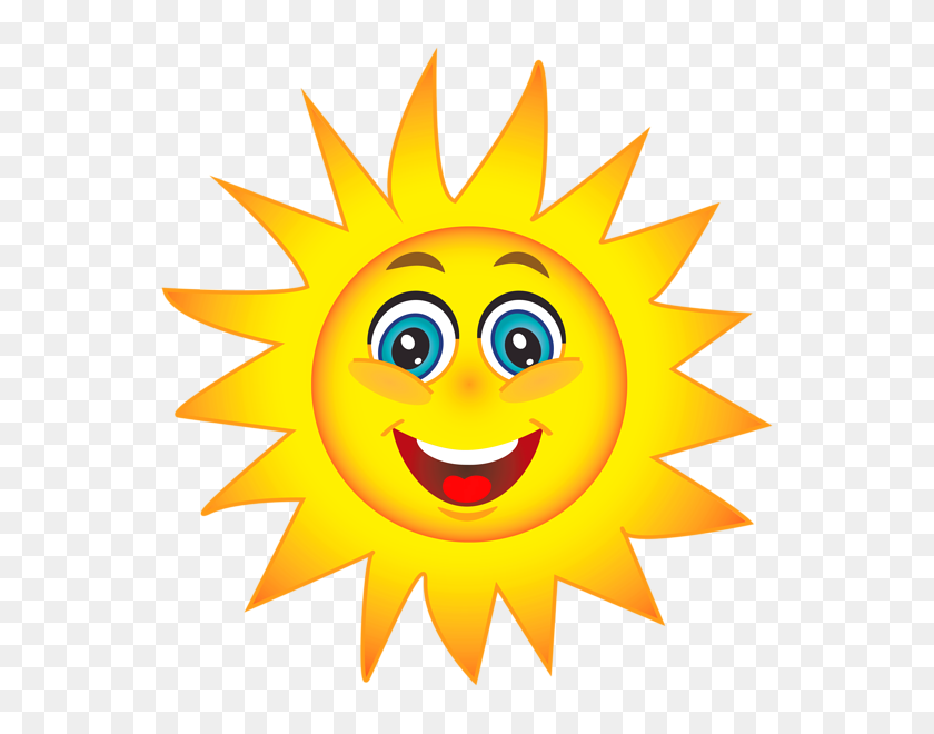 561x600 Happy Sun Clip Art - Summer Sunshine Clipart