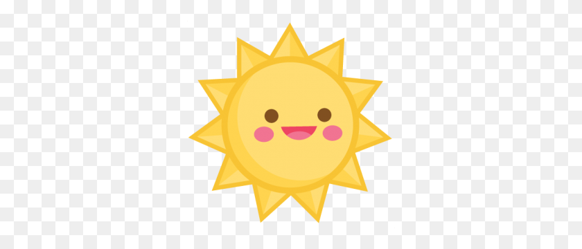 300x300 Happy Sun Scrapbook Cute Clipart For Silhouette - Sunshine Images Clip Art