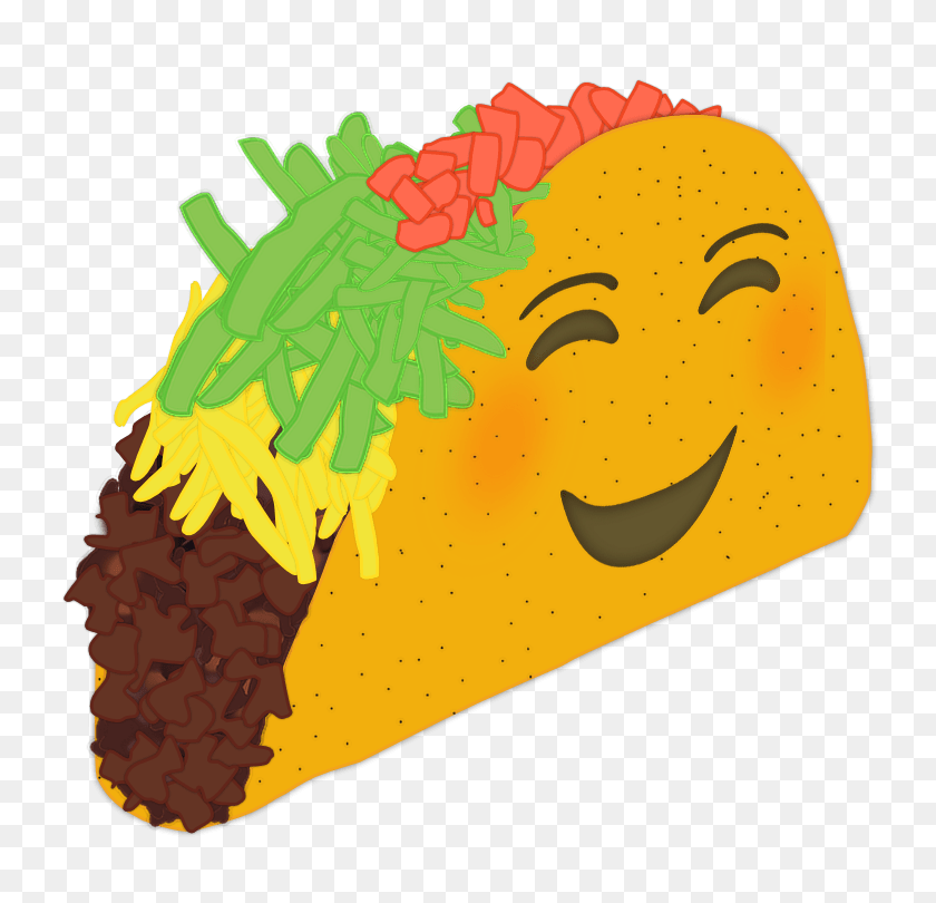 750x750 Happy Taco Car Decal Texas Emoji - Steel Beam Clipart
