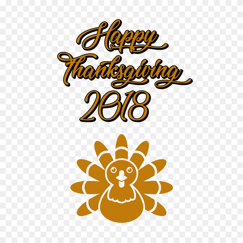 1000x1000 Happy Thanksgiving Turkey Transparent Png - Thanksgiving Cornucopia Clipart