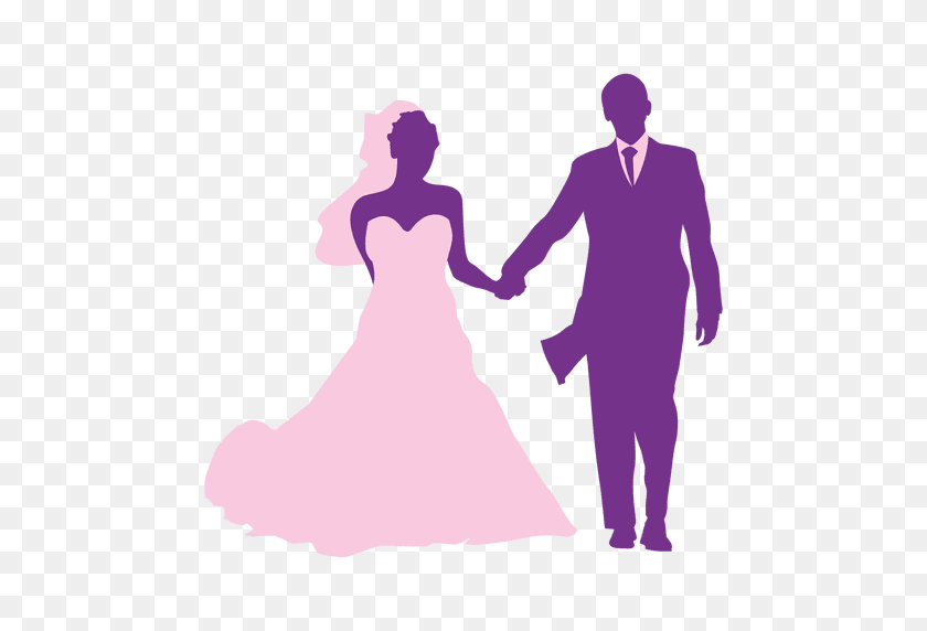 512x512 Happy Wedding Couple Silhouette - Happy Couple PNG