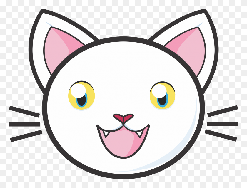 2296x1708 Happy White Cat Icons Png - White Cat PNG