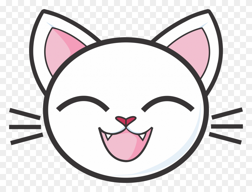 2304x1714 Счастливый Белый Кот Иконки Png - Кошка Png