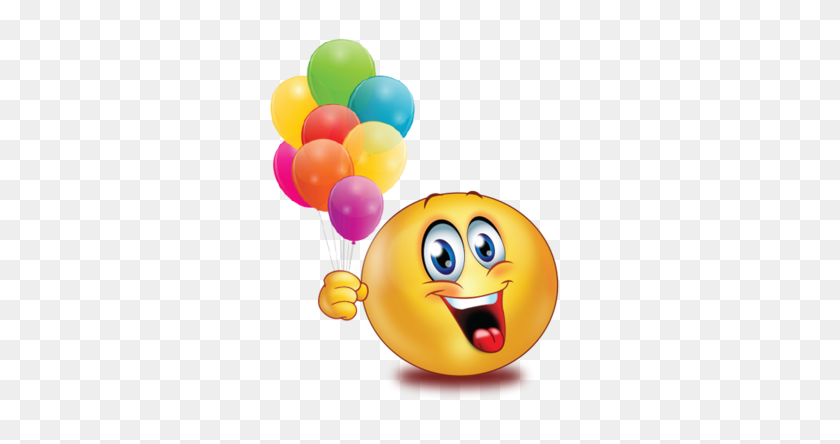 384x384 Happy With Balloons Emoji - Balloon Emoji PNG