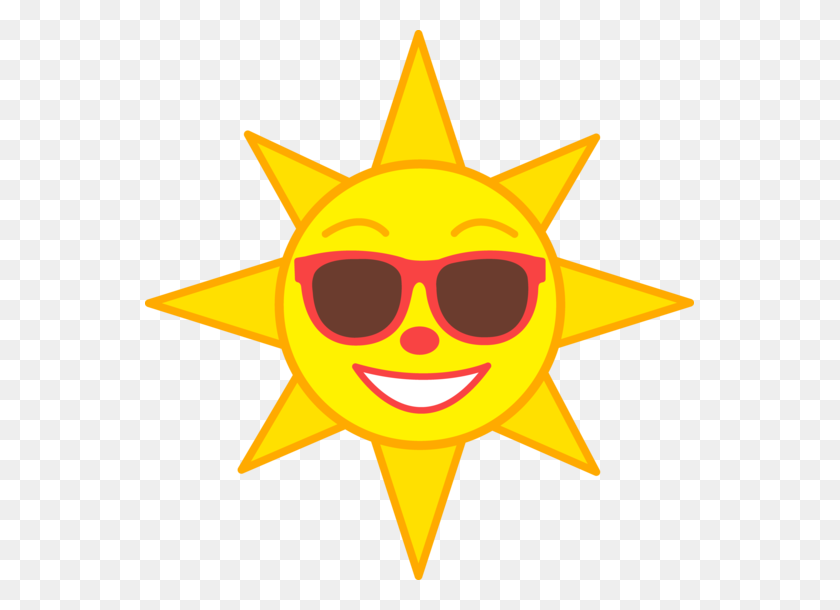 549x550 Happy Yellow Sun Wearing Shades - Shades Clipart
