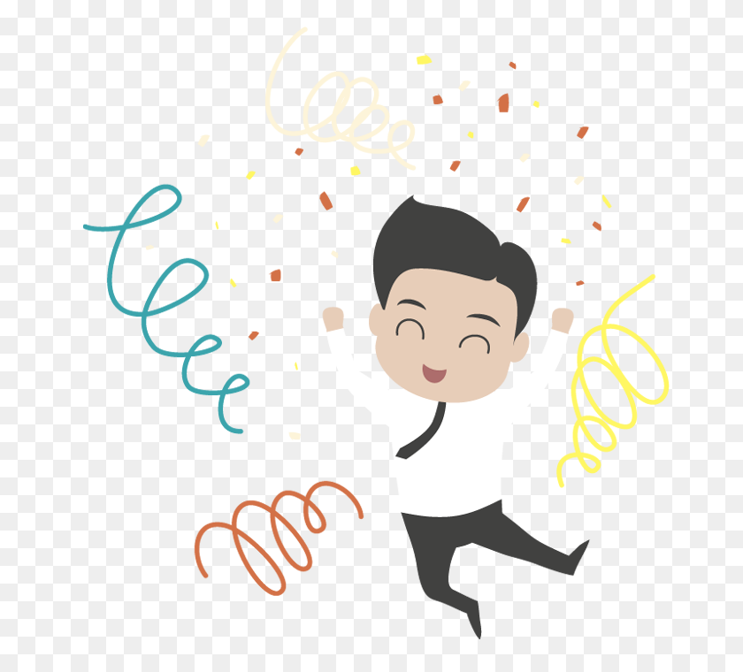 700x700 Happy Young Cartoon Businessman Jumping - Jumping For Joy Clipart
