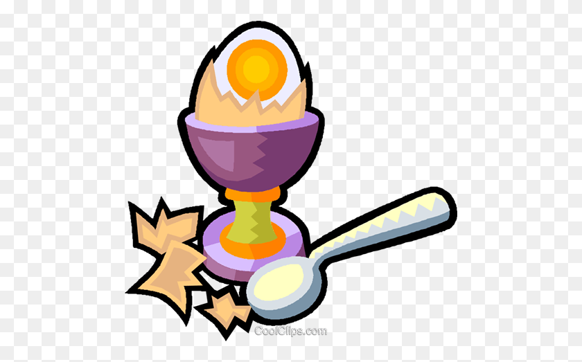 480x463 Hard Boiled Egg In An Egg Cup Royalty Free Vector Clip Art - Cup Clipart
