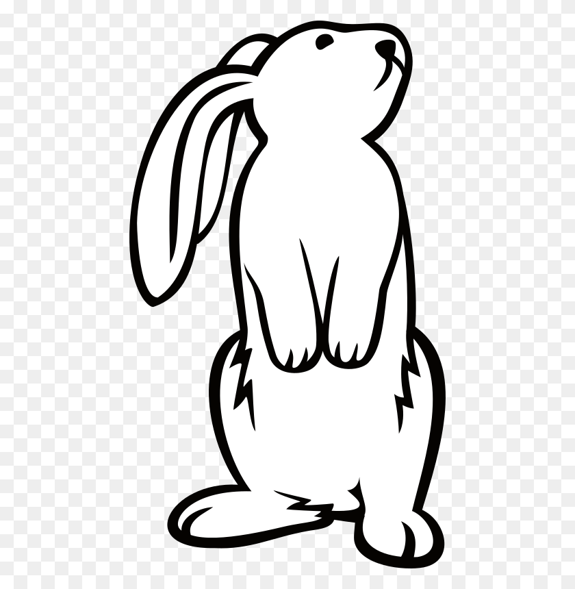 462x800 Hare Clipart Black And White - Gazelle Clipart