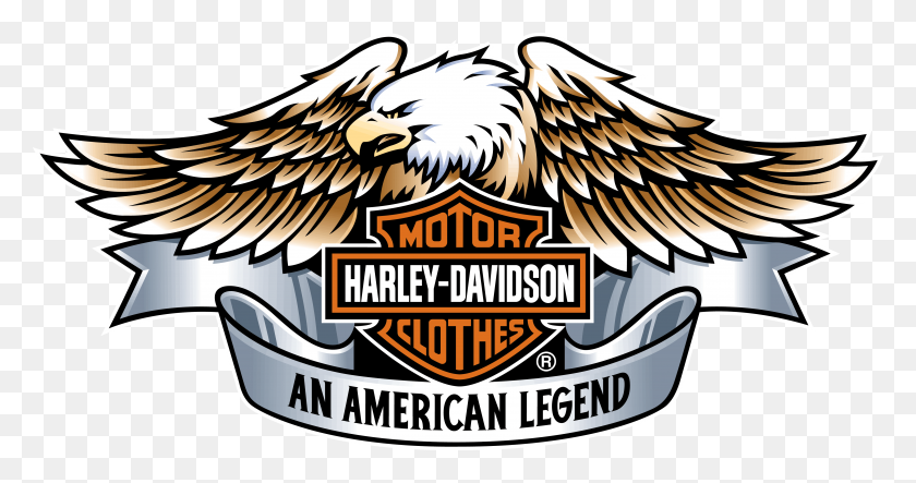 4876x2400 Harley Davidson Logo Download Free Clip Art - Hawk Head Clipart
