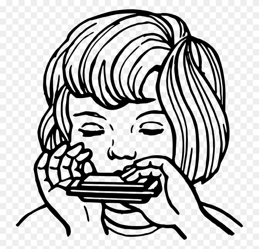 737x750 Harmonica Computer Icons Drawing Music Black And White Free - Marimba Clipart