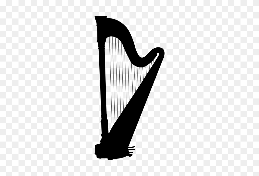 512x512 Harp Musical Instrument Silhouette - Harp PNG