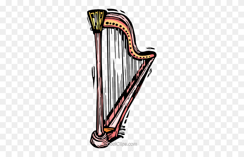 239x480 Harp Royalty Free Vector Clip Art Illustration - Harp Clipart