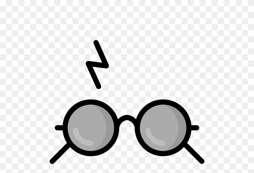 512x512 Harry, Potter, Glasses, Scar Icon Free Of Harry Potter Colour - Harry Potter PNG