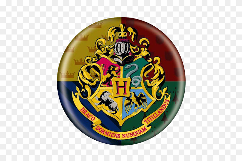 500x500 Harry Potter Hogwarts Button Anime And Things - Hogwarts Crest PNG