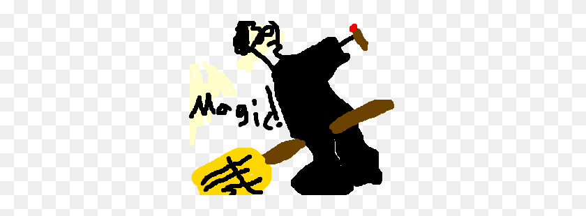 300x250 Harry Potter Riding A Broomstick Drawing - Harry Potter Broom Clipart