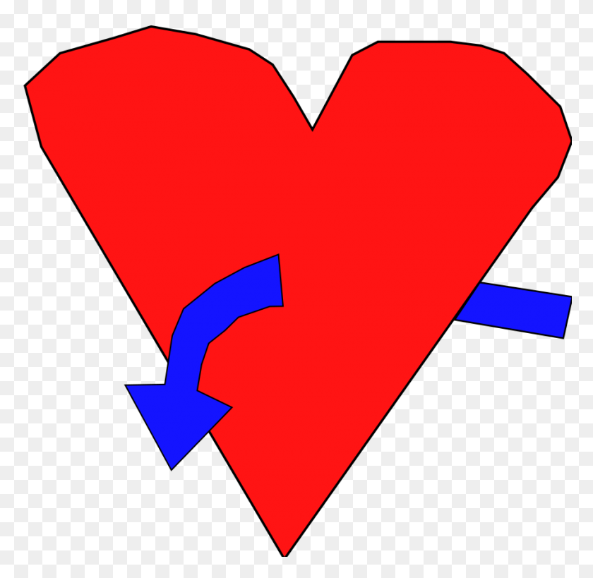 900x876 Hart With Curve Arrow Png Large Size - Curved Red Arrow PNG
