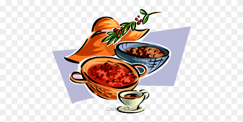 480x363 Harvested Bowls Of Food Royalty Free Vector Clip Art Illustration - Oats Clipart