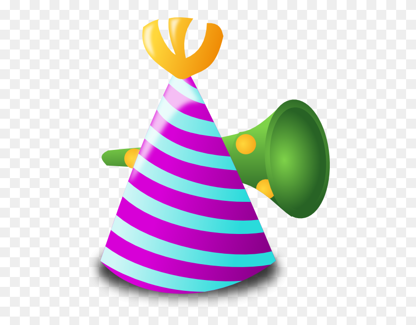 492x597 Hat And Horn Clip Art - Party Horn Clipart