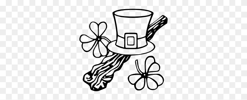 300x281 Hat And Shillelagh Clip Art - Joker Clipart Black And White