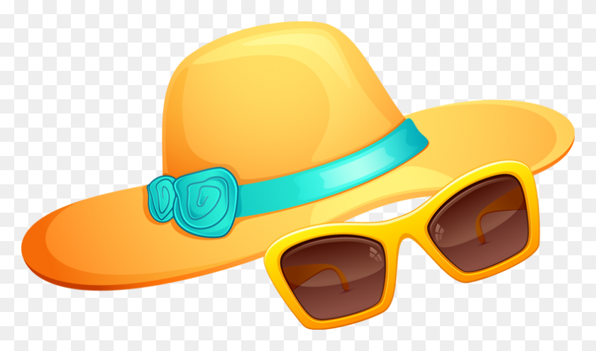 788x440 Hat And Sunglasses Summer Png - Summer PNG