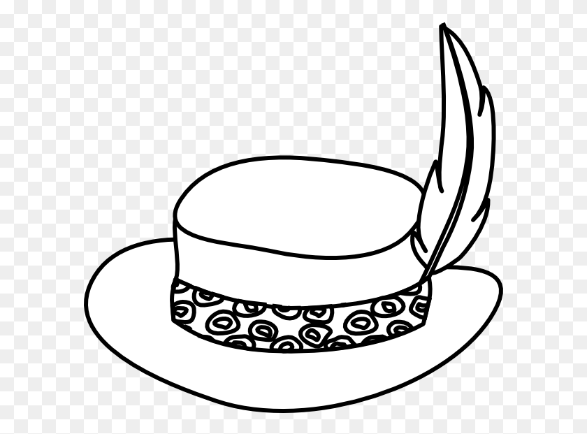 600x561 Hat Outline Clip Art - Pimp Hat PNG
