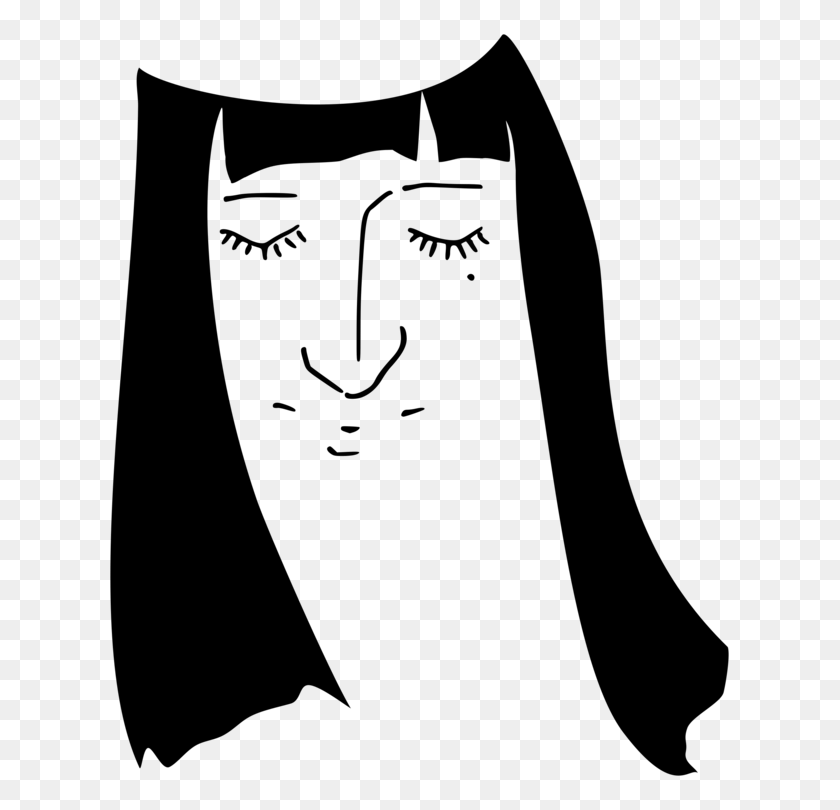 627x750 Sombrero De Mujer De Dibujos Animados De La Línea De Arte De Los Ojos - Mujer De Imágenes Prediseñadas En Blanco Y Negro