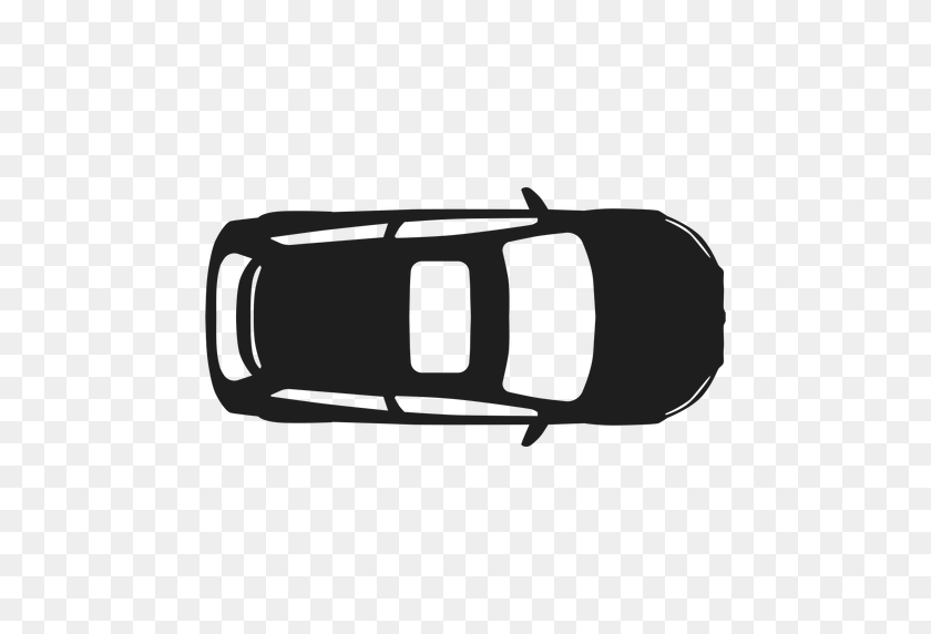 512x512 Hatchback Car Top View Silhouette - Top View PNG