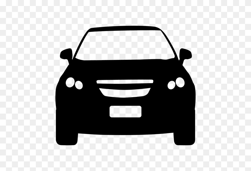 512x512 Hatchback Front View Silhouette - Car Front View PNG