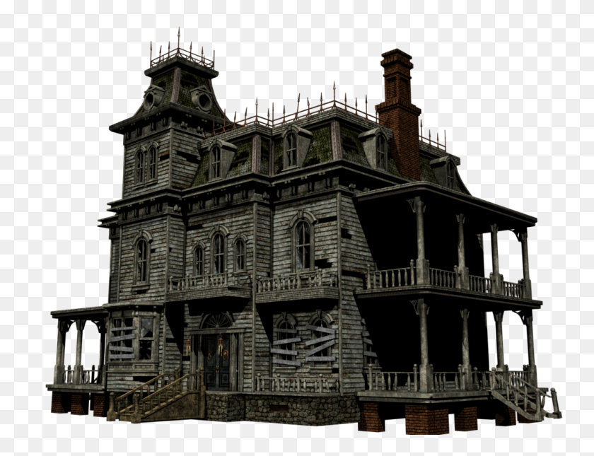 1024x768 Haunted House Clip Art - Spooky House Clipart