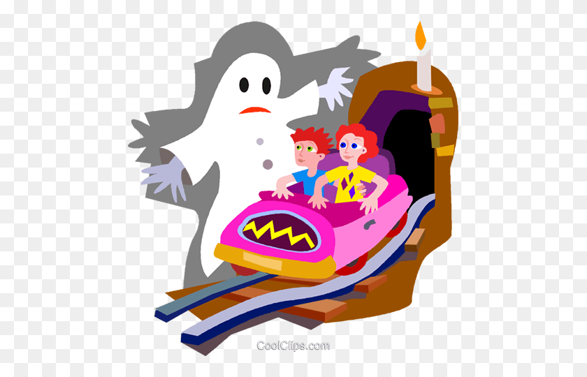 473x480 Haunted House Ride Royalty Free Vector Clip Art Illustration - Ride Clipart