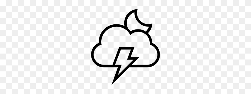 256x256 Haw Weather Stroke, Cloud, Storm, Weather, Lightning Bolt - Lightning Bolt Clipart En Blanco Y Negro