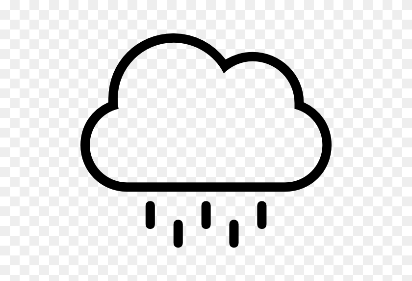 512x512 Haw Weather Stroke, Weather, Cloud, Rain, Rainy, Outlined, Stroke - Rain Clipart Black And White