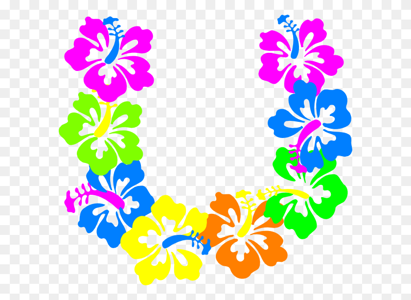 600x553 Гавайи Цветочные Картинки - Семья Из 5 Клипарт