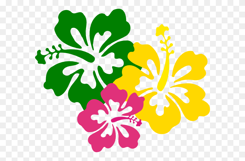 600x492 Гавайи Цветы Алоха Гавайский Гибискус, Гавайский - Гавайская Черепаха Клипарт