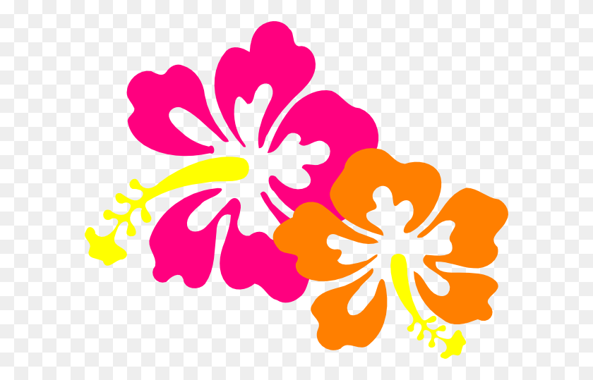 600x479 Гавайские Цветы Мультфильм Обои Для Рабочего Стола - Гавайский Цветочный Клипарт