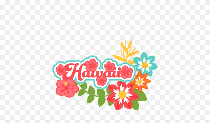 432x432 Hawaii Title Tropical Flowers Scrapbook Cute Clipart - Hawaii PNG