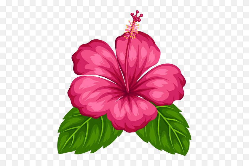 461x500 Hawaiian Aloha Tropical Aloha Party Flowers - Palm Frond Clip Art