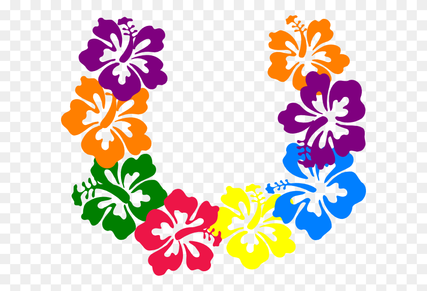 600x513 Hawaiian Flower Border Clip Art - Flower Border PNG