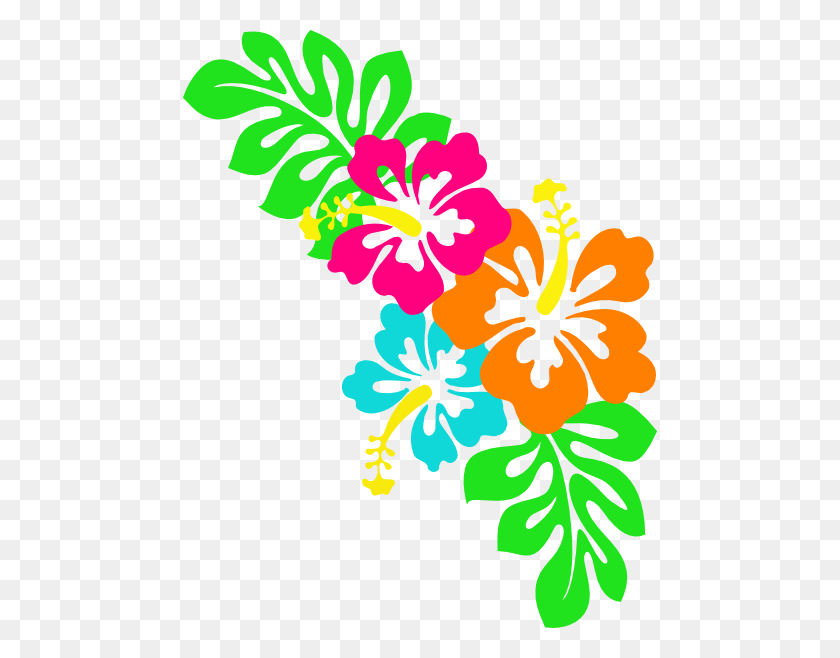 474x598 Hawaiian Flower Border Clipart - Thanksgiving Border PNG