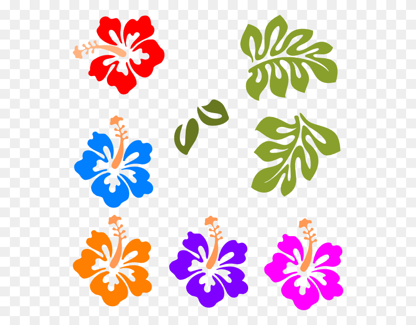 546x598 Гавайский Цветочный Клипарт - Гавайский Цветочный Клипарт Черно-Белый