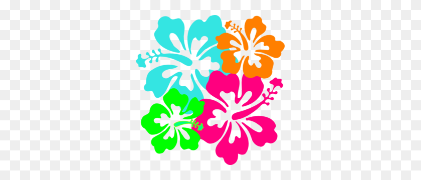297x299 Гавайские Цветочные Картинки - Гавайский Цветочный Клипарт